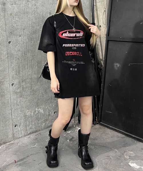 Figments(フィグメンツ)の「エイジドY2KロゴビッグT(Tシャツ/カットソー・レディース・ブラック・FREE)」の9枚目の写真