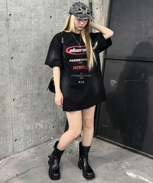 Figments(フィグメンツ)の「エイジドY2KロゴビッグT(Tシャツ/カットソー・レディース・ブラック・FREE)」の8枚目の写真