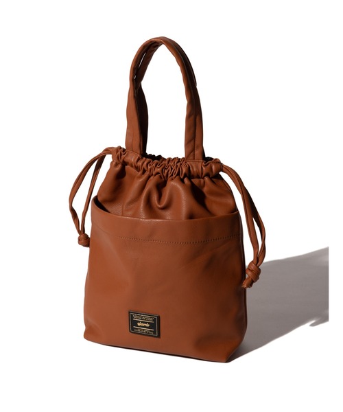 Synth Leather Drawstring Bag / シンセレザードローストリングバッグ