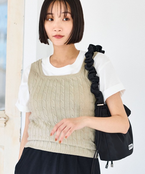 セール】【前後2WAY】ケーブルニットタンクトップ（タンクトップ