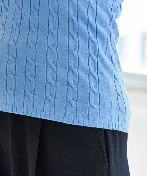VIS（ビス）の「【前後2WAY】ケーブルニットタンクトップ（タンクトップ・レディース・ベージュ/サックスブルー/チャコールグレー・FREE）」の22枚目の写真