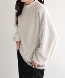 チュール レイヤード長袖ロンT