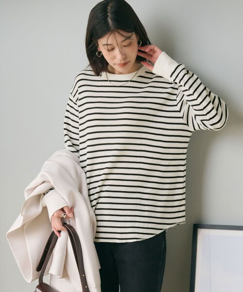 WEB限定】＜at ease＞ワッフル ロングスリーブ カットソー（Tシャツ