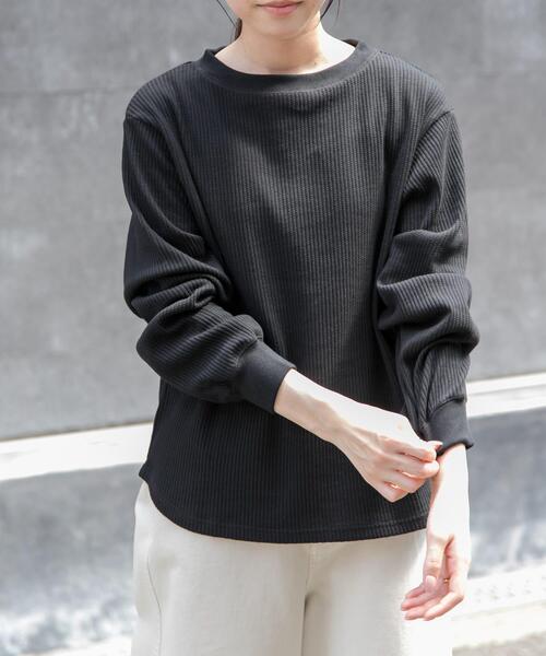 FORK&SPOON(フォークアンドスプーン)の「FORK&SPOON 変形ワッフルロングスリーブTシャツ(Tシャツ/カットソー・レディース・ホワイト系その他/アイボリー/ブラック・1)」の7枚目の写真