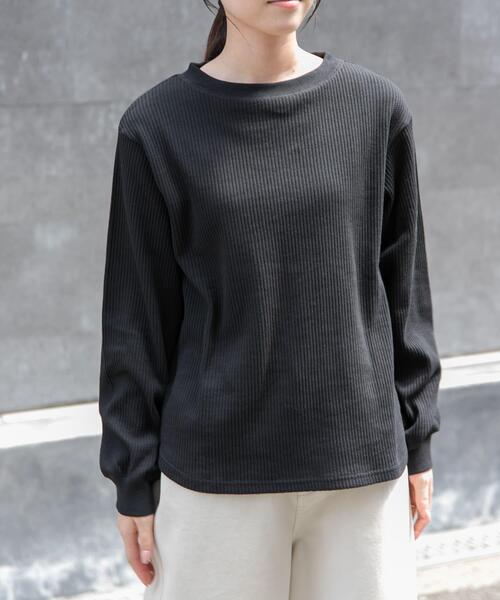FORK&SPOON(フォークアンドスプーン)の「FORK&SPOON 変形ワッフルロングスリーブTシャツ(Tシャツ/カットソー・レディース・ホワイト系その他/アイボリー/ブラック・1)」の8枚目の写真