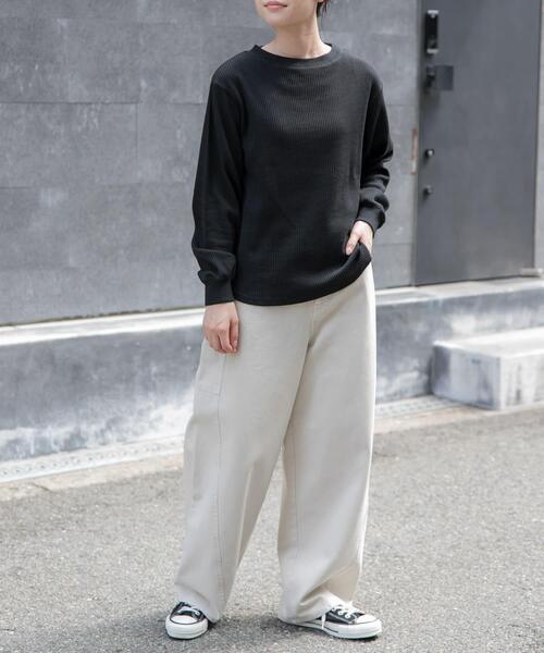 FORK&SPOON(フォークアンドスプーン)の「FORK&SPOON 変形ワッフルロングスリーブTシャツ(Tシャツ/カットソー・レディース・ホワイト系その他/アイボリー/ブラック・1)」の10枚目の写真