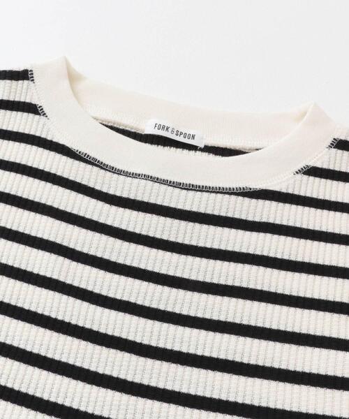 FORK&SPOON(フォークアンドスプーン)の「FORK&SPOON 変形ワッフルロングスリーブTシャツ(Tシャツ/カットソー・レディース・ホワイト系その他/アイボリー/ブラック・1)」の22枚目の写真