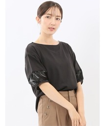 m.f.editorial（エムエフエディトリアル）の「【袖シアー】m.f.エディトリアル レディース ランタンスリーブ クルーネック プルオーバー（Tシャツ/カットソー）」