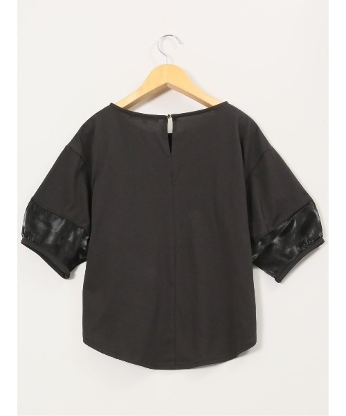 m.f.editorial（エムエフエディトリアル）の「【袖シアー】m.f.エディトリアル レディース ランタンスリーブ クルーネック プルオーバー（Tシャツ/カットソー・レディース・ホワイト/ブラック・MEDIUM）」の6枚目の写真