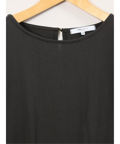 m.f.editorial（エムエフエディトリアル）の「【袖シアー】m.f.エディトリアル レディース ランタンスリーブ クルーネック プルオーバー（Tシャツ/カットソー・レディース・ホワイト/ブラック・MEDIUM）」の7枚目の写真