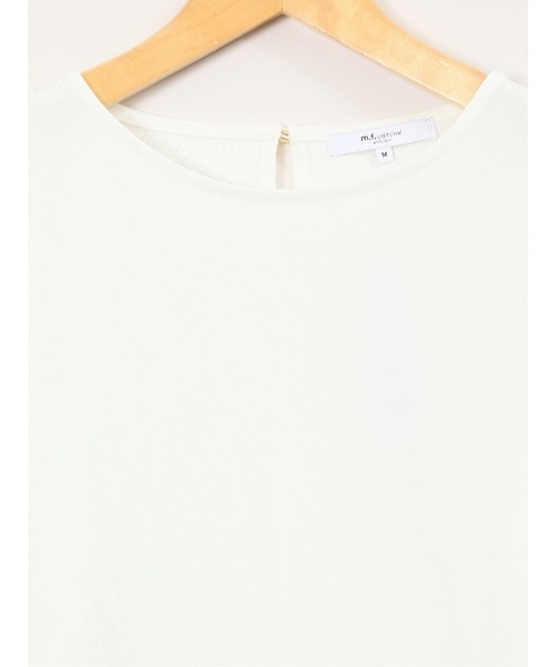 m.f.editorial（エムエフエディトリアル）の「【袖シアー】m.f.エディトリアル レディース ランタンスリーブ クルーネック プルオーバー（Tシャツ/カットソー・レディース・ホワイト/ブラック・MEDIUM）」の12枚目の写真