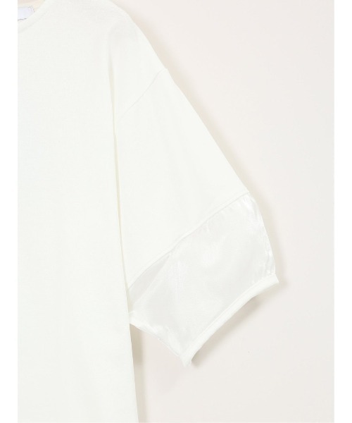 m.f.editorial（エムエフエディトリアル）の「【袖シアー】m.f.エディトリアル レディース ランタンスリーブ クルーネック プルオーバー（Tシャツ/カットソー・レディース・ホワイト/ブラック・MEDIUM）」の13枚目の写真