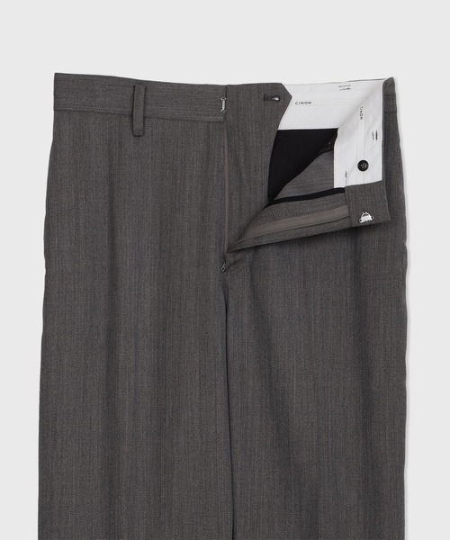 CINOH(チノ)の「SUMMER WOOL TROUSERS(スラックス・メンズ・ストライプ/ブラック/グレー・46/44)」の4枚目の写真