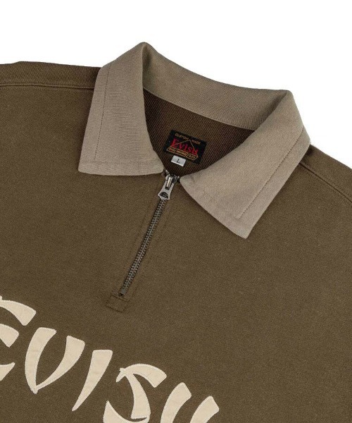 EVISU（エヴィス）の「【EVISU】BLOCKING HEAVY WASHED HALF ZIP SWEATSHIRT / ダークブラウン [2EAEJM5SW6106]（スウェット・メンズ・ブラウン・M/S/L/LL）」の4枚目の写真
