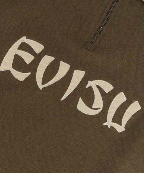 EVISU（エヴィス）の「【EVISU】BLOCKING HEAVY WASHED HALF ZIP SWEATSHIRT / ダークブラウン [2EAEJM5SW6106]（スウェット・メンズ・ブラウン・M/S/L/LL）」の5枚目の写真
