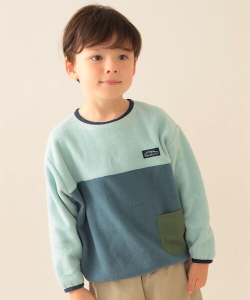 BEAMS mini（ビームスミニ）の「2トーン フリース プルオーバー 2025FW（90～150cm）（スウェット・キッズ・ミント/パープル系その他4・90/100/120/130/140/150/110）」の2枚目の写真