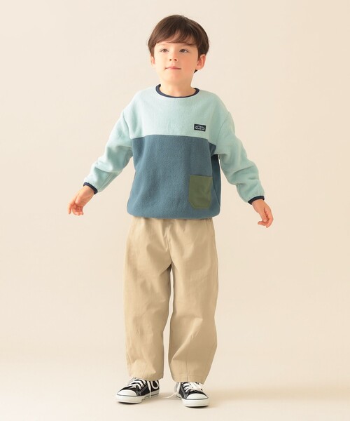 BEAMS mini（ビームスミニ）の「2トーン フリース プルオーバー 2025FW（90～150cm）（スウェット・キッズ・ミント/パープル系その他4・90/100/120/130/140/150/110）」の7枚目の写真