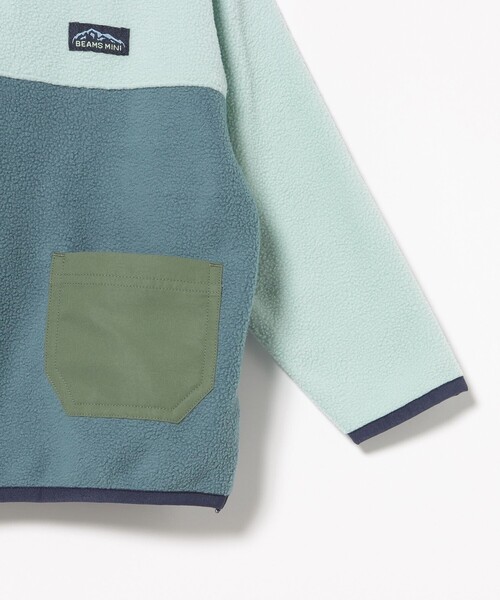 BEAMS mini（ビームスミニ）の「2トーン フリース プルオーバー 2025FW（90～150cm）（スウェット・キッズ・ミント/パープル系その他4・90/100/120/130/140/150/110）」の10枚目の写真