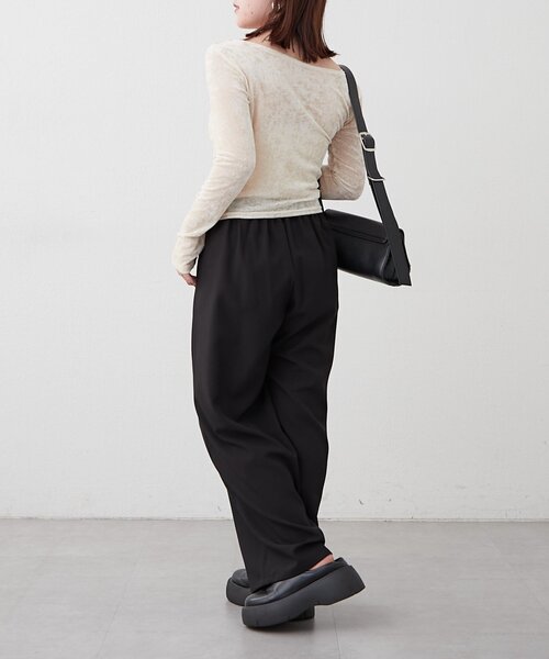 Remind me and forever(リマインドミーアンドフォーエバー)の「【SET UP対応】ツータックストレートパンツ(スラックス・レディース・ブラック/チェック/ブラウン・FREE)」の13枚目の写真