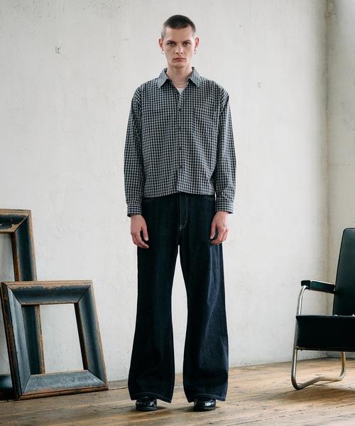 Regen Glanz（レーゲングランツ）の「basic cropped stripe shirt/ベーシッククロップドシャツ（シャツ/ブラウス・メンズ・ブルー/ライトホワイト・SMALL/MEDIUM/LARGE）」の17枚目の写真