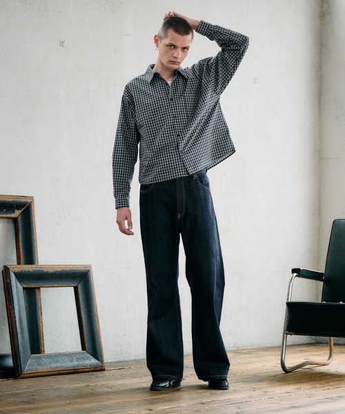 Regen Glanz（レーゲングランツ）の「basic cropped stripe shirt/ベーシッククロップドシャツ（シャツ/ブラウス・メンズ・ブルー/ライトホワイト・SMALL/MEDIUM/LARGE）」の19枚目の写真