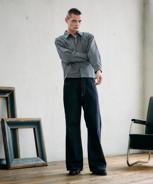 Regen Glanz（レーゲングランツ）の「basic cropped stripe shirt/ベーシッククロップドシャツ（シャツ/ブラウス・メンズ・ブルー/ライトホワイト・SMALL/MEDIUM/LARGE）」の20枚目の写真