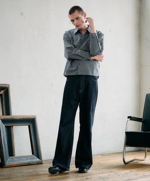 Regen Glanz（レーゲングランツ）の「basic cropped stripe shirt/ベーシッククロップドシャツ（シャツ/ブラウス・メンズ・ブルー/ライトホワイト・SMALL/MEDIUM/LARGE）」の21枚目の写真