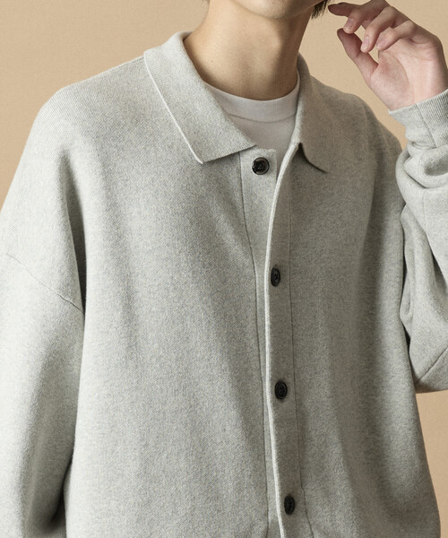 FREAK'S STORE(フリークスストア)の「限定展開 Relax Fit スウェットライク ポロカラー カーディガン(カーディガン/ボレロ・メンズ・ブラック/ネイビー/チャコールグレー/グレー・MEDIUM/LARGE)」の6枚目の写真