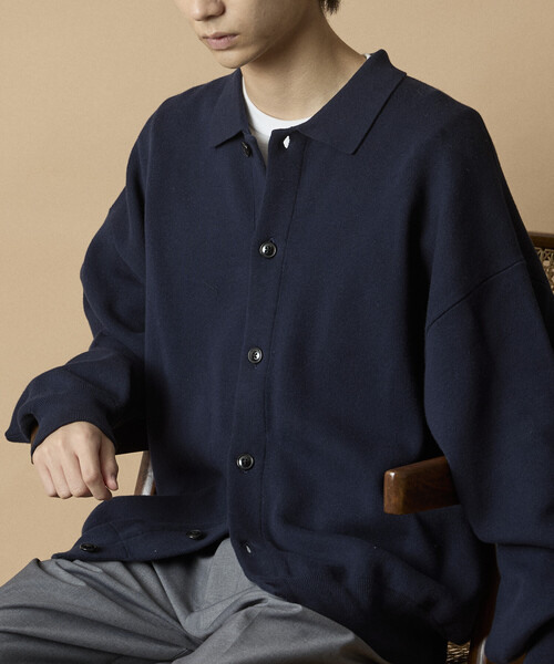 FREAK'S STORE(フリークスストア)の「限定展開 Relax Fit スウェットライク ポロカラー カーディガン(カーディガン/ボレロ・メンズ・ブラック/ネイビー/チャコールグレー/グレー・MEDIUM/LARGE)」の10枚目の写真