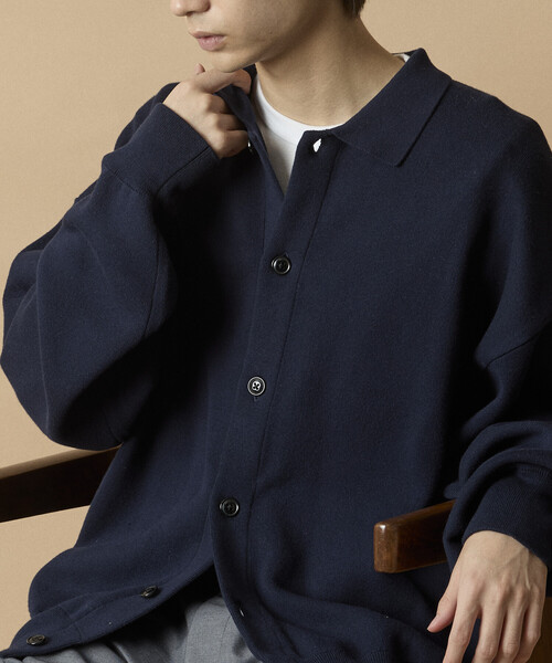 FREAK'S STORE(フリークスストア)の「限定展開 Relax Fit スウェットライク ポロカラー カーディガン(カーディガン/ボレロ・メンズ・ブラック/ネイビー/チャコールグレー/グレー・MEDIUM/LARGE)」の11枚目の写真