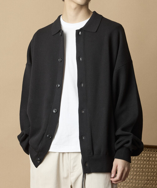 FREAK'S STORE(フリークスストア)の「限定展開 Relax Fit スウェットライク ポロカラー カーディガン(カーディガン/ボレロ・メンズ・ブラック/ネイビー/チャコールグレー/グレー・MEDIUM/LARGE)」の14枚目の写真