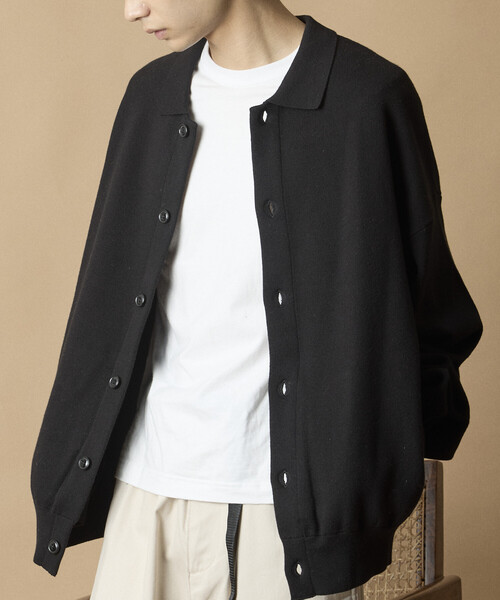 FREAK'S STORE(フリークスストア)の「限定展開 Relax Fit スウェットライク ポロカラー カーディガン(カーディガン/ボレロ・メンズ・ブラック/ネイビー/チャコールグレー/グレー・MEDIUM/LARGE)」の17枚目の写真