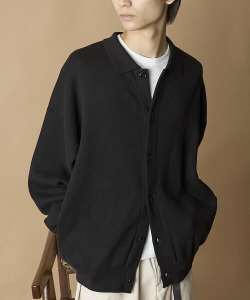 FREAK'S STORE(フリークスストア)の「限定展開 Relax Fit スウェットライク ポロカラー カーディガン(カーディガン/ボレロ・メンズ・ブラック/ネイビー/チャコールグレー/グレー・MEDIUM/LARGE)」の19枚目の写真