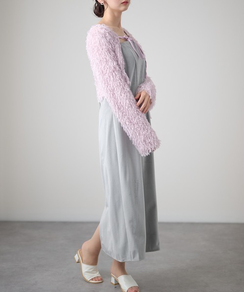 Lace Ladies(レースレディース)の「スクエアネック バックリボン キャミ Iライン ワンピース(ワンピース・レディース・ブラック/アイボリー/グレー/チャコールグレー・S/FREE)」の18枚目の写真