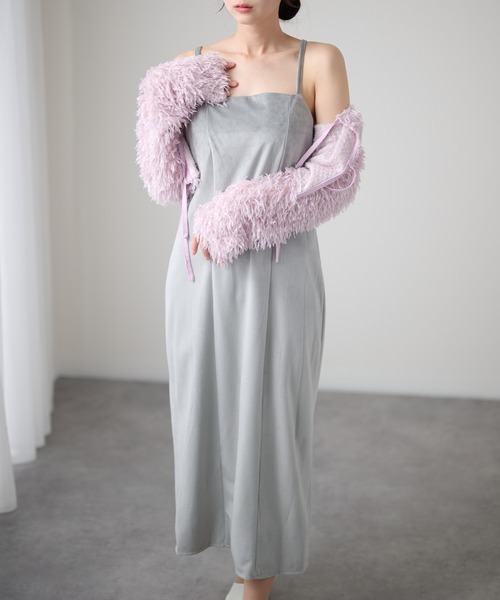 Lace Ladies(レースレディース)の「スクエアネック バックリボン キャミ Iライン ワンピース(ワンピース・レディース・ブラック/アイボリー/グレー/チャコールグレー・S/FREE)」の17枚目の写真