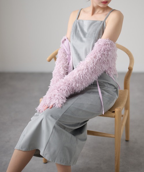 Lace Ladies(レースレディース)の「スクエアネック バックリボン キャミ Iライン ワンピース(ワンピース・レディース・ブラック/アイボリー/グレー/チャコールグレー・S/FREE)」の16枚目の写真