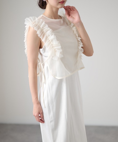 Lace Ladies(レースレディース)の「スクエアネック バックリボン キャミ Iライン ワンピース(ワンピース・レディース・ブラック/アイボリー/グレー/チャコールグレー・S/FREE)」の11枚目の写真