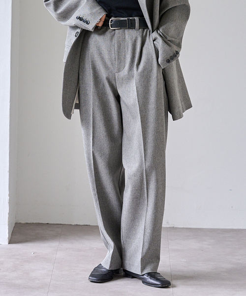セール】PEメランジタックテーパードパンツ セットアップ対応