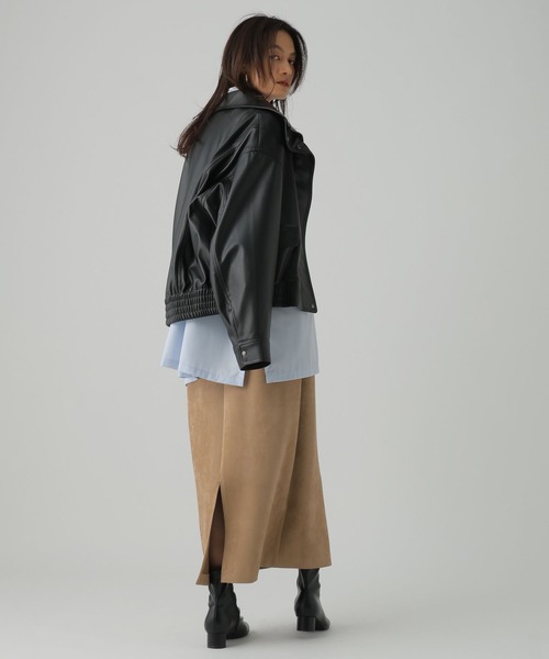 Elura(エルーラ)の「フェイクレザーブルゾン/590911(ブルゾン・レディース・ブラック/キャメル・FREE)」の10枚目の写真