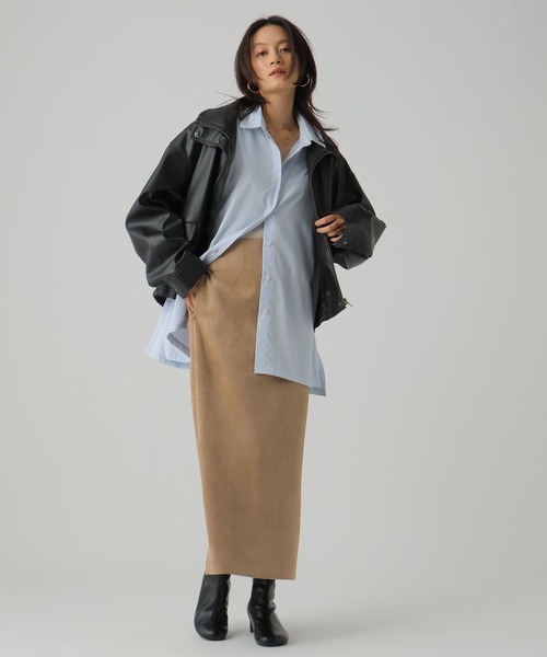 Elura(エルーラ)の「フェイクレザーブルゾン/590911(ブルゾン・レディース・ブラック/キャメル・FREE)」の8枚目の写真