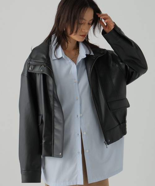 ella selectshop エラ　アウター　ブルゾン フェイクレザーブルゾン/590911（ブルゾン）｜Elura（エルーラ）の