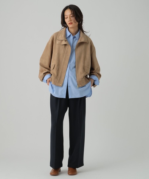 Elura(エルーラ)の「フェイクレザーブルゾン/590911(ブルゾン・レディース・ブラック/キャメル・FREE)」の5枚目の写真