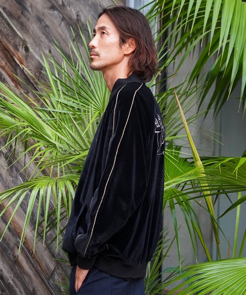 THRASHER(スラッシャー)の「VELOUR SOUVENIR JACKET/THRASHER スラッシャー ベロア スーベニアジャケット ブルゾン 刺繍 フレイムロゴ スケート ストリート Y2K レトロ ユニセックス(スカジャン・メンズ・ブラック・MEDIUM/LARGE/X-LARGE)」の10枚目の写真