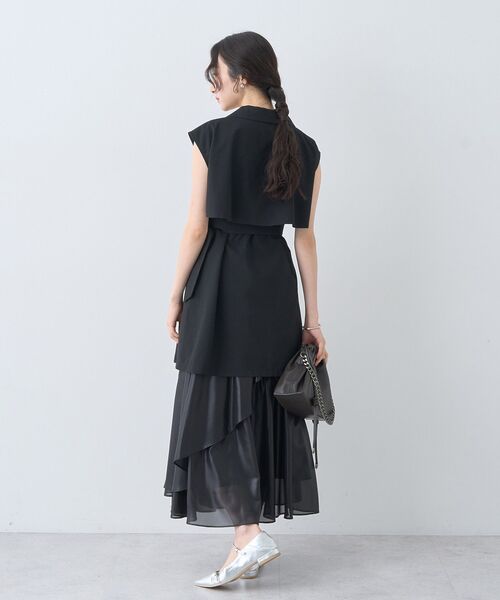 earth music&ecology（アースミュージックアンドエコロジー）の「シャイニーラッフルスカート（スカート・レディース・ライトグレー/ブラック・FREE）」の12枚目の写真