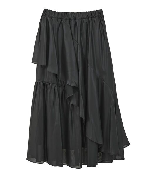 earth music&ecology（アースミュージックアンドエコロジー）の「シャイニーラッフルスカート（スカート・レディース・ライトグレー/ブラック・FREE）」の20枚目の写真