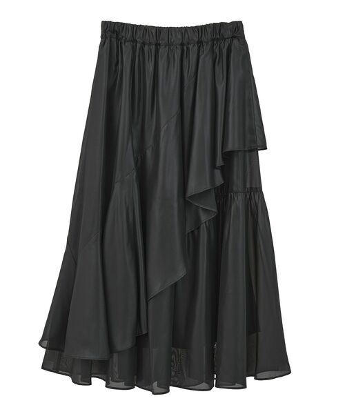 earth music&ecology（アースミュージックアンドエコロジー）の「シャイニーラッフルスカート（スカート・レディース・ライトグレー/ブラック・FREE）」の21枚目の写真