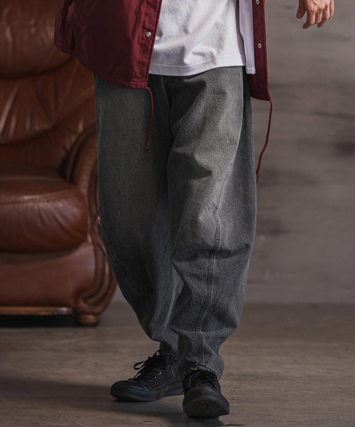 CAMBIO サルエルパンツ バルーン ワイドテーパード L デニム ジョガー mp14155- 立体バルーンデニムパンツ(25157CM)（デニムパンツ）｜CAMBIO