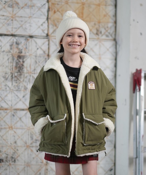 ROXY(ロキシー)の「ROXY/ロキシー アウター キッズ リバーシブル ナイロン ボア ジャケット 撥水加工 MINI CHEER UP TJK254090(その他アウター・キッズ・ブラウン/カーキ・130cm/150cm/140cm)」の14枚目の写真