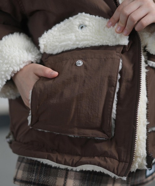 ROXY(ロキシー)の「ROXY/ロキシー アウター キッズ リバーシブル ナイロン ボア ジャケット 撥水加工 MINI CHEER UP TJK254090(その他アウター・キッズ・ブラウン/カーキ・130cm/150cm/140cm)」の9枚目の写真