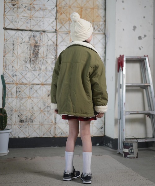 ROXY(ロキシー)の「ROXY/ロキシー アウター キッズ リバーシブル ナイロン ボア ジャケット 撥水加工 MINI CHEER UP TJK254090(その他アウター・キッズ・ブラウン/カーキ・130cm/150cm/140cm)」の18枚目の写真